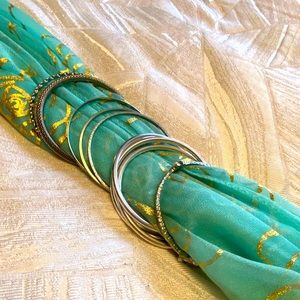 Set of 7 silver bangles